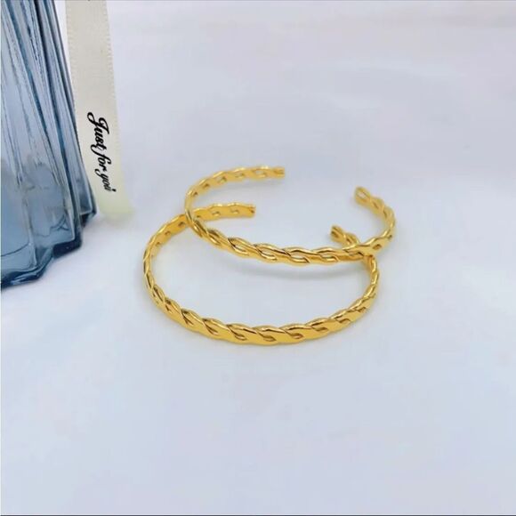 NEW Twisted Rope Gold Plating Cuff Bracelet - Picture 4 of 5